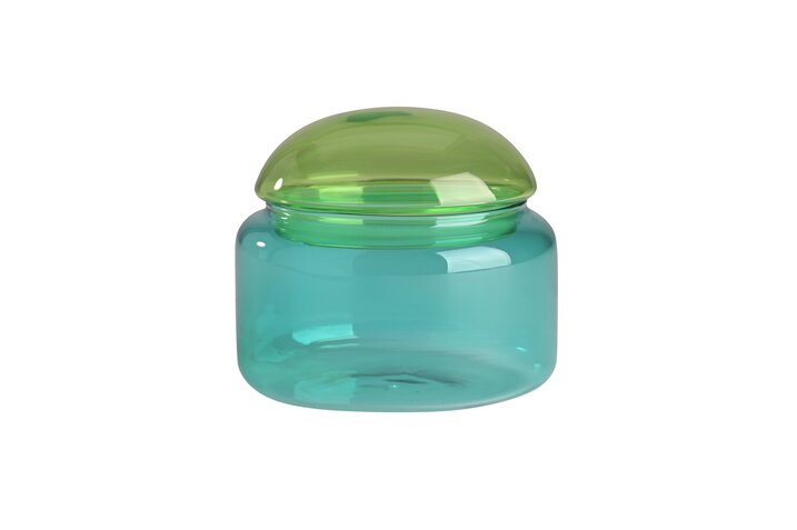 Pot en verre - Bleu & Vert