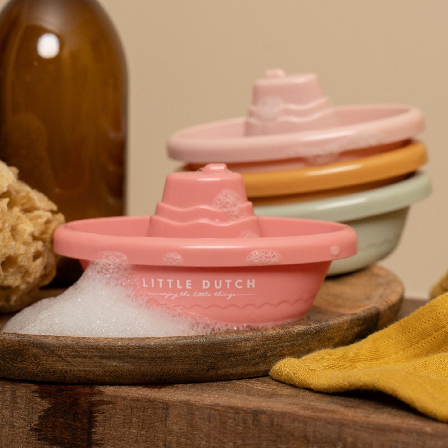 Bateaux de bain à empiler - Rose