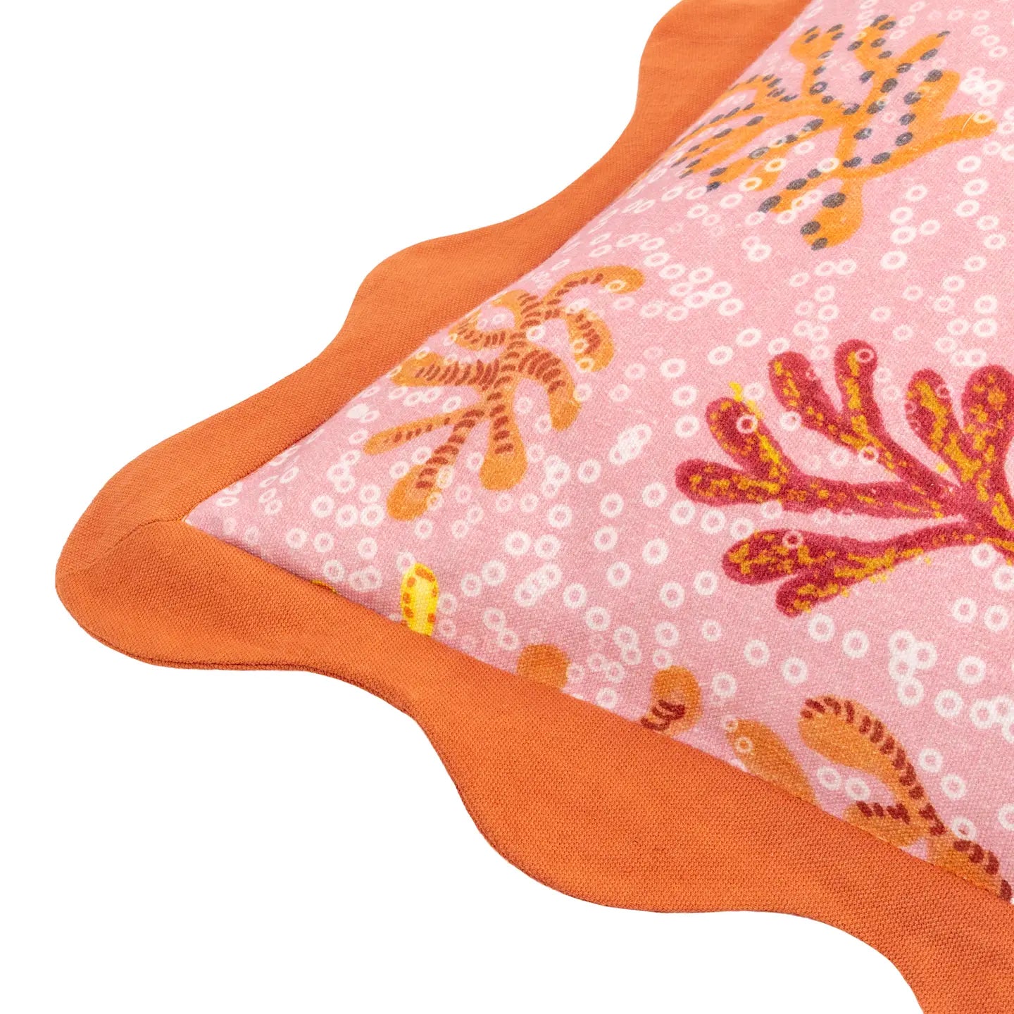 Coussin carre 50 x 50 cm - Festonné Coral Sandy Pink