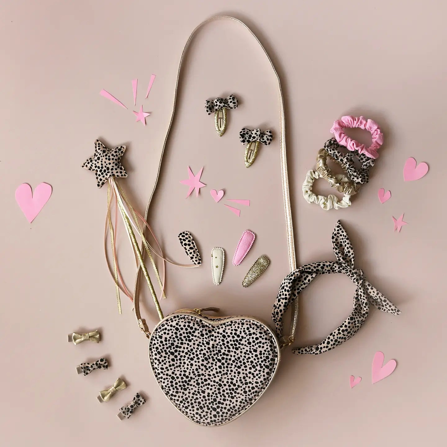 Sac à paillettes en forme de coeur Léopard