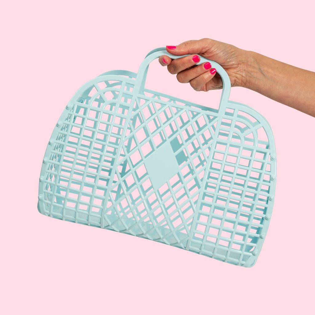 Large Retro Basket - Bleu