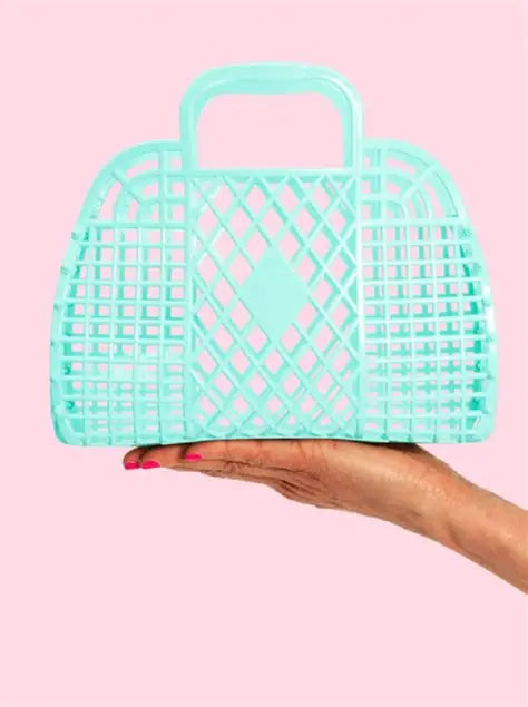 Small Retro Basket - Bleu Turquoise