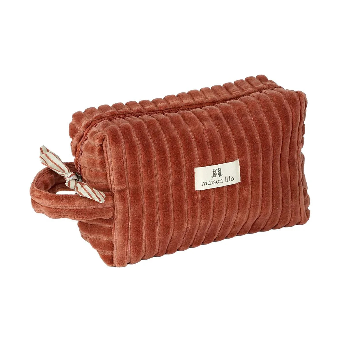 Trousse de toilette - velours terre de sienne