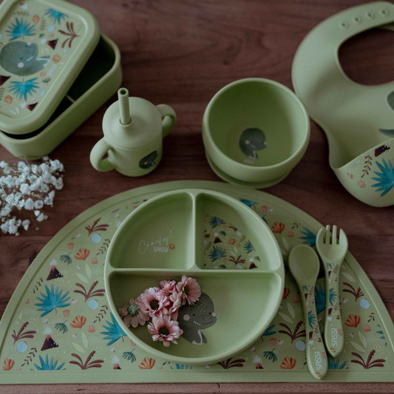Tasse d'apprentissage en silicone - Cracky le dinosaure