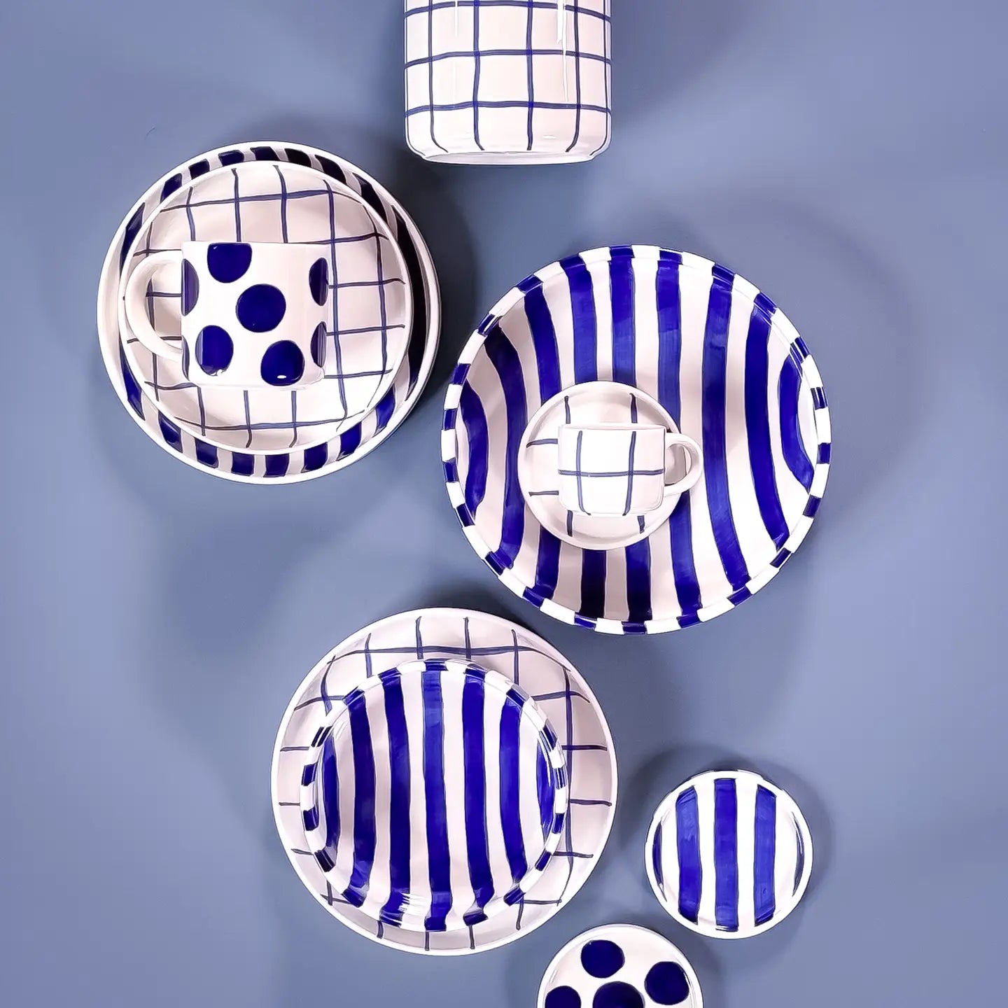 Bol à Rayures Grand format - Bleu Mer