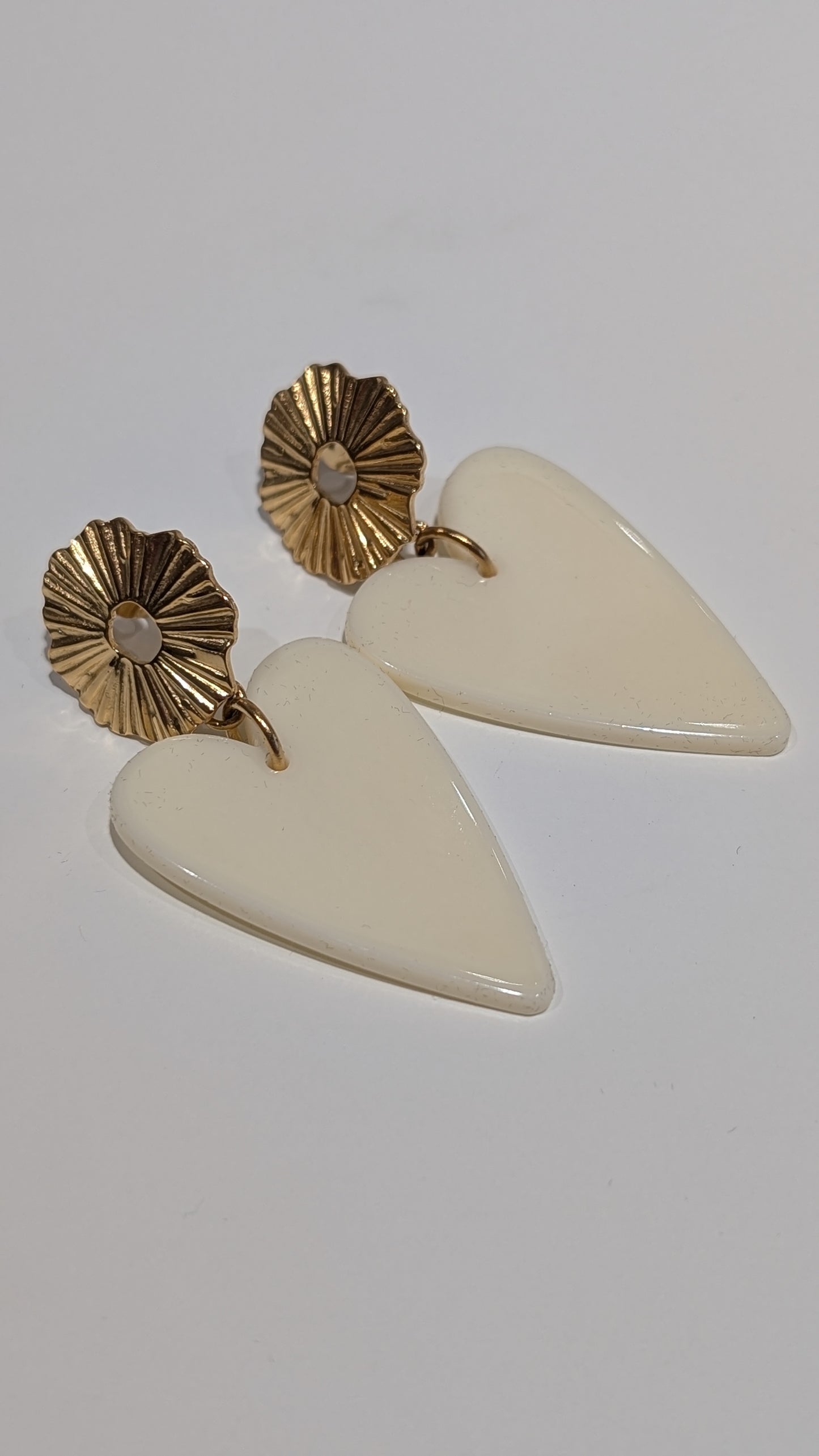 Boucles d'oreilles - Coeur Blanc