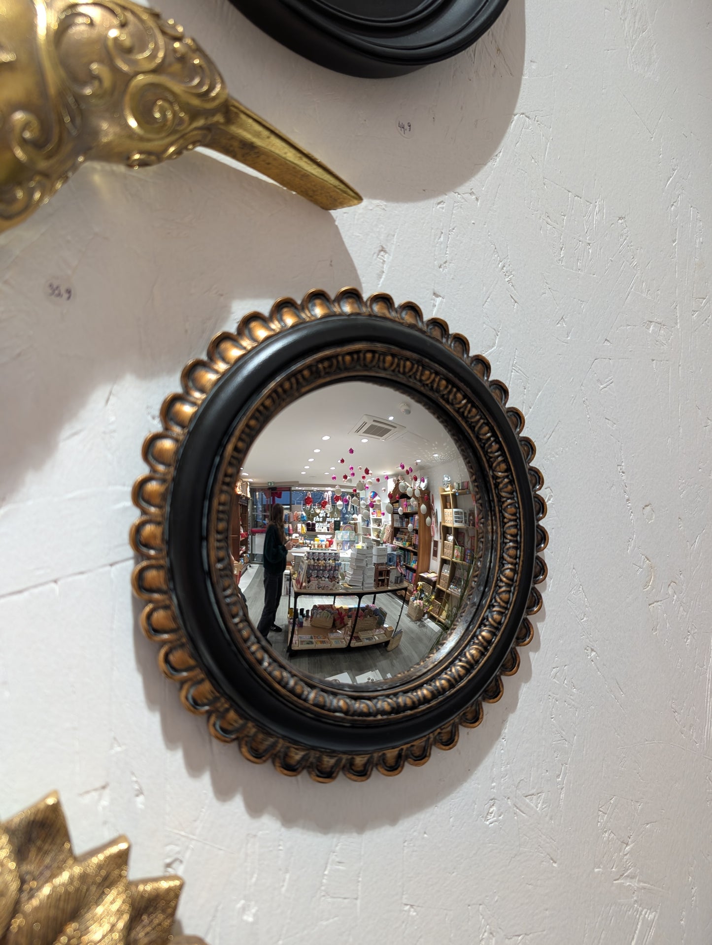 Miroir - Fleur Noir/Doré