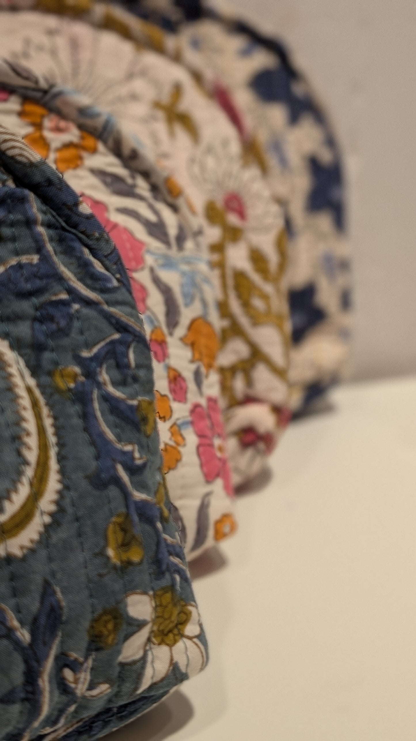 Trousse Matelassée Maquillage - Bleu