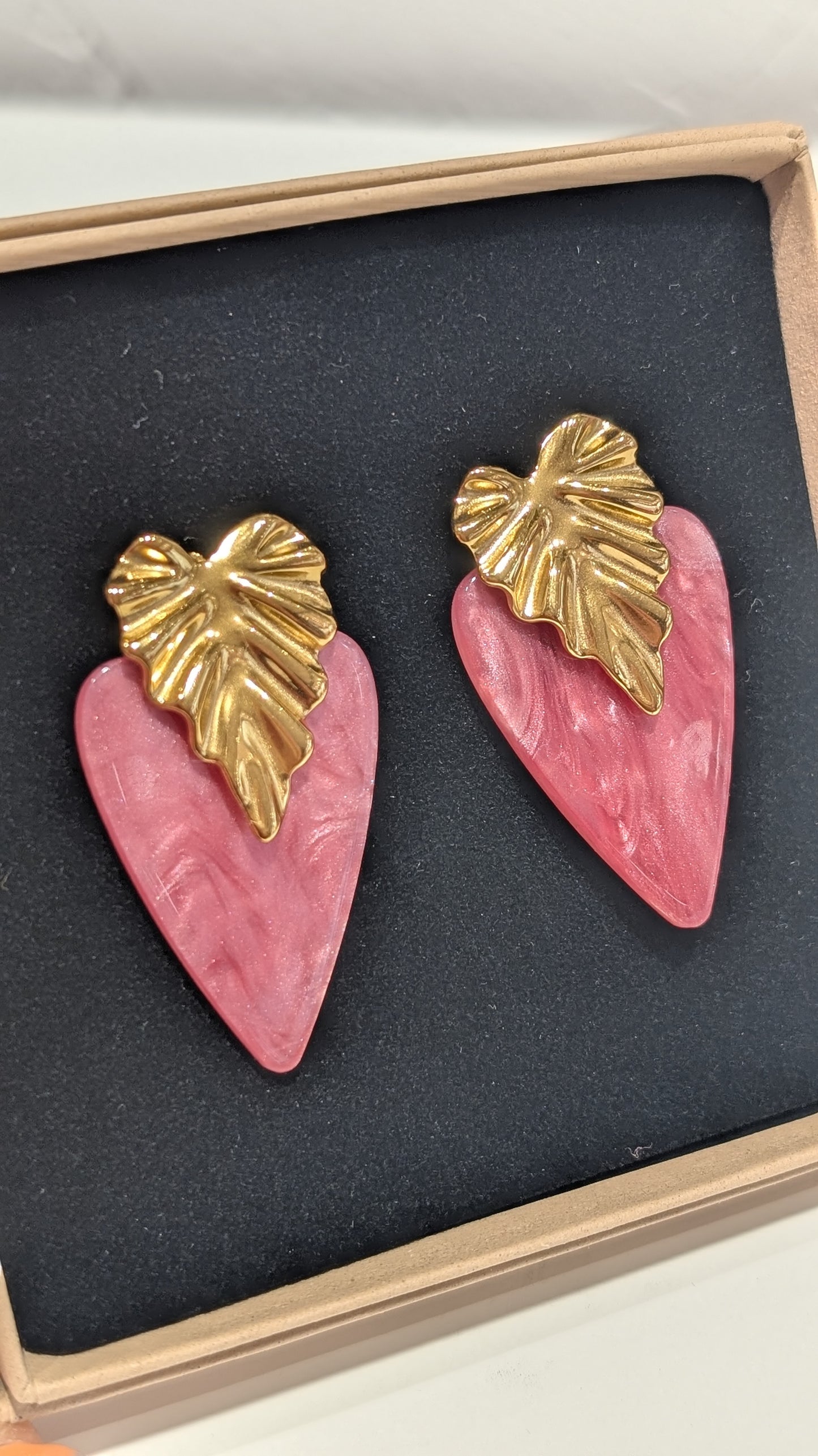 Boucles d'oreilles - Coeur Rose