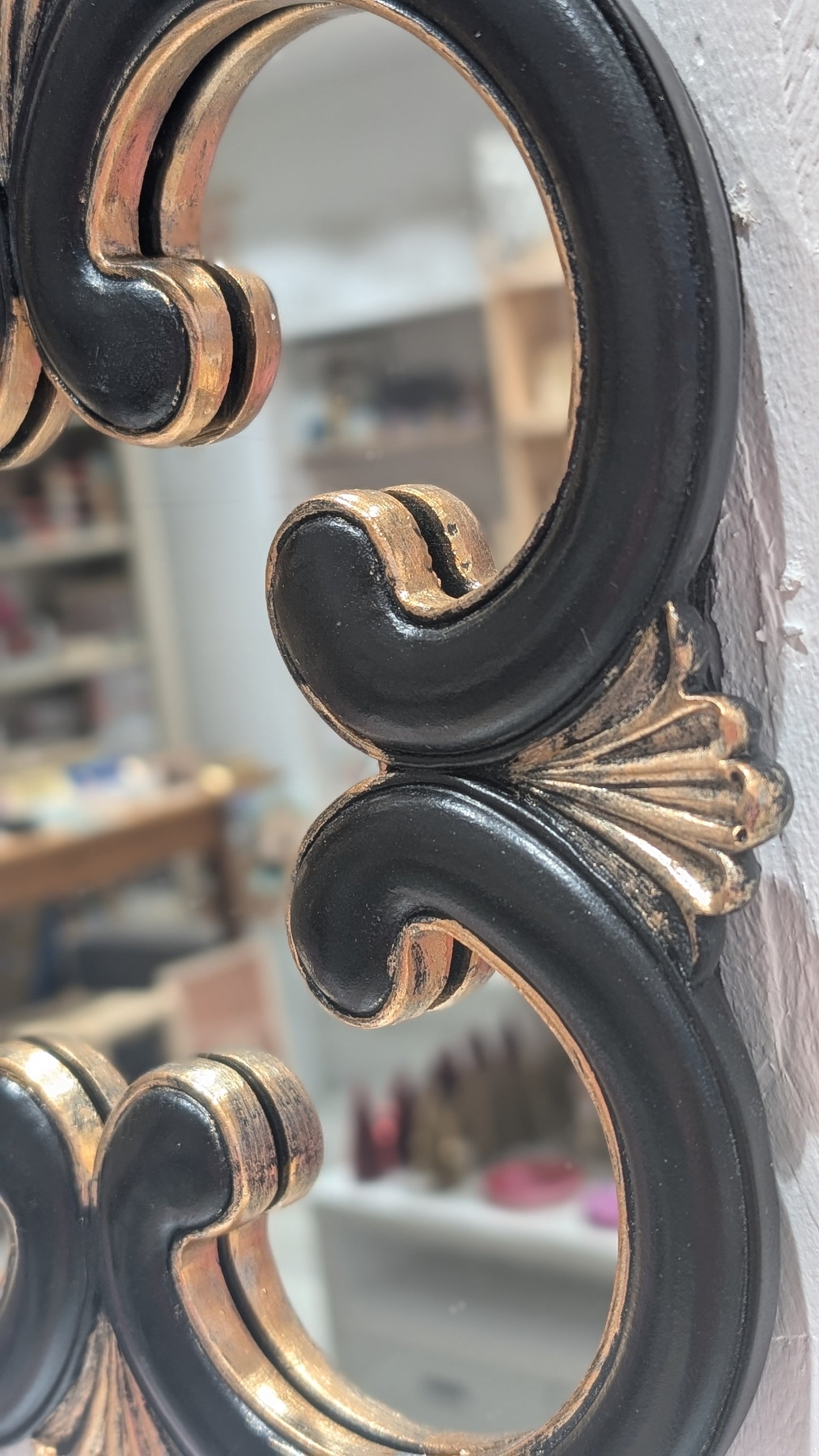 Miroir Arabesque - noir & doré