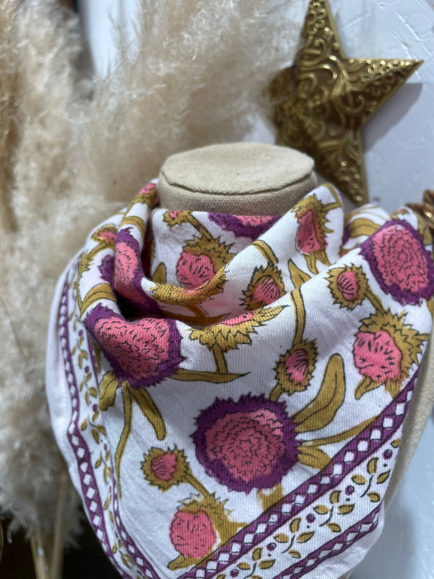 Foulard - Petit format - Blanc & Violet