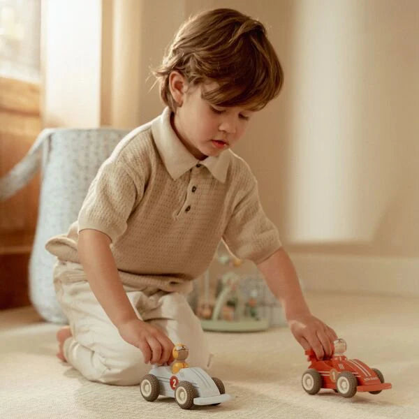 Voitures de courses à rétrofriction en Bois -Little dutch