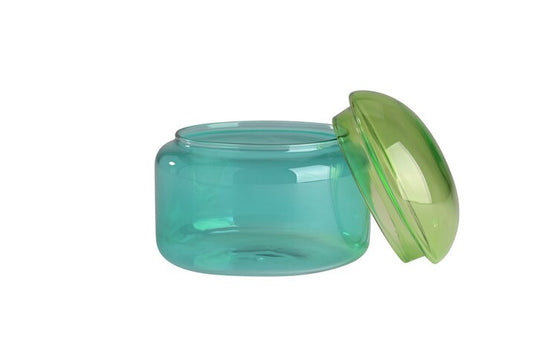 Pot en verre - Bleu & Vert