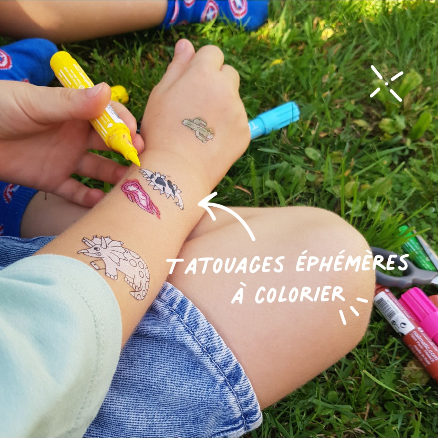 Tatouages Éphémères à Colorier - Dinosaurs