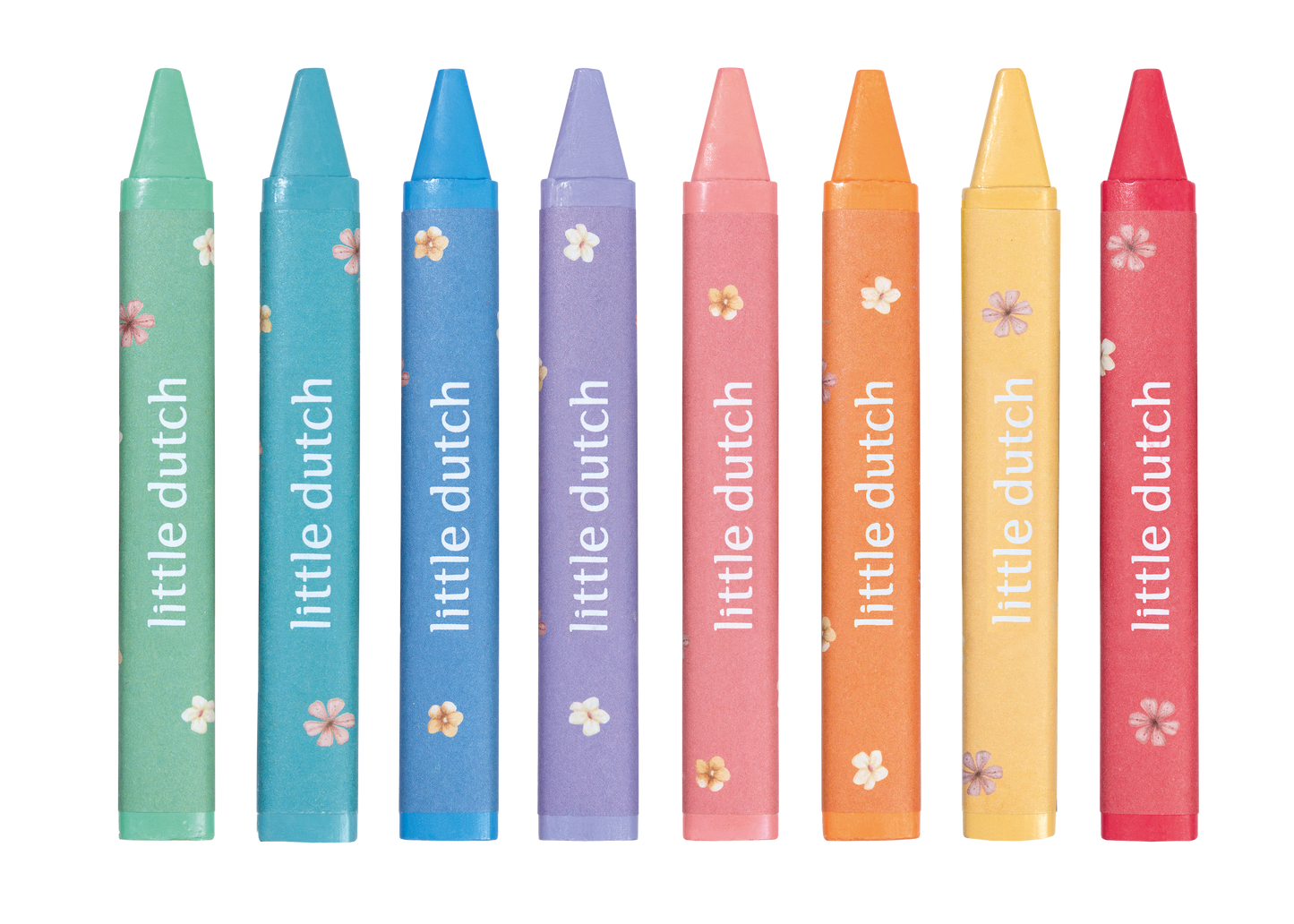 Crayons de cire Little Dutch – Set de 8 couleurs douces - Rosa