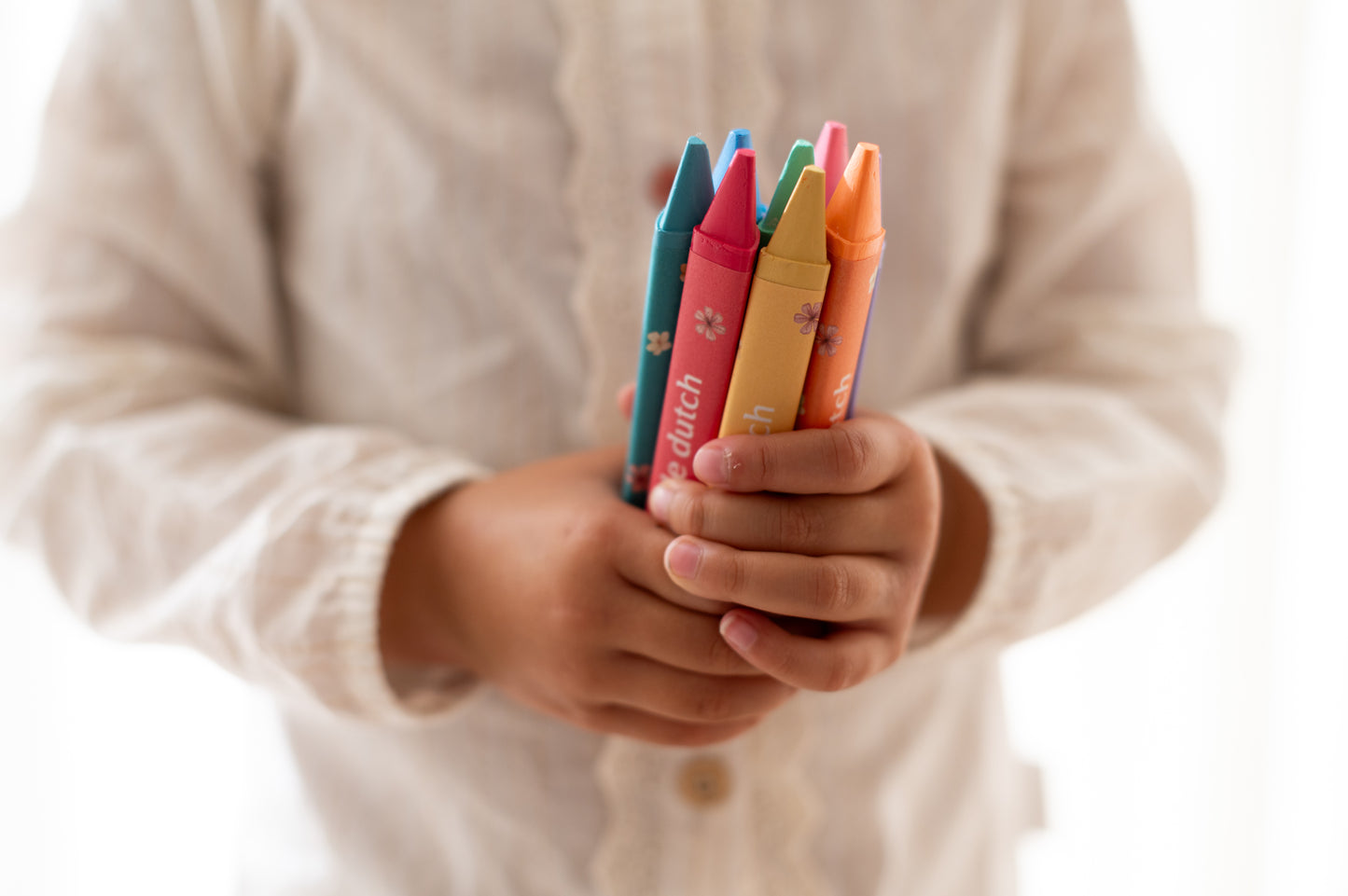 Crayons de cire Little Dutch – Set de 8 couleurs douces - Rosa