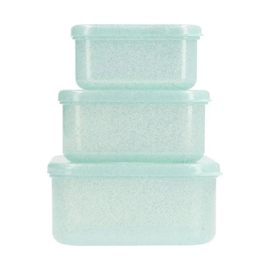 Lunch Box set - Bleu à paillettes