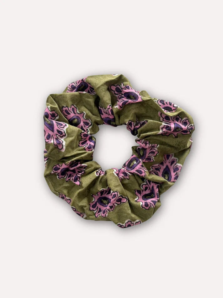 Chouchou scrunchie pour cheveux en tissu indien