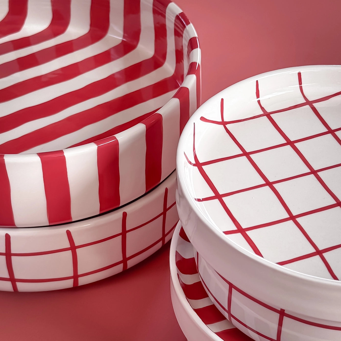 Bol à Rayures Grand format - Rouge