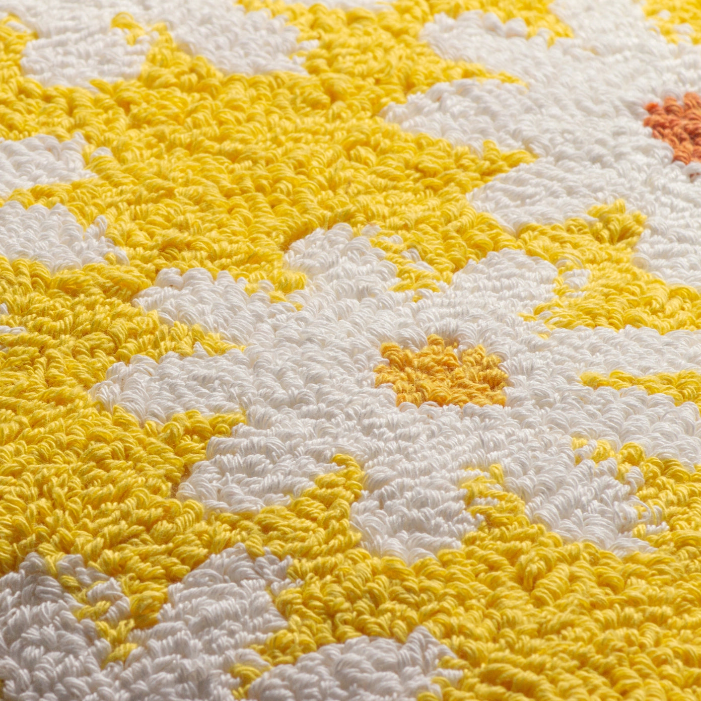 Coussin en tricot carré 45x45cm - Pâquerettes