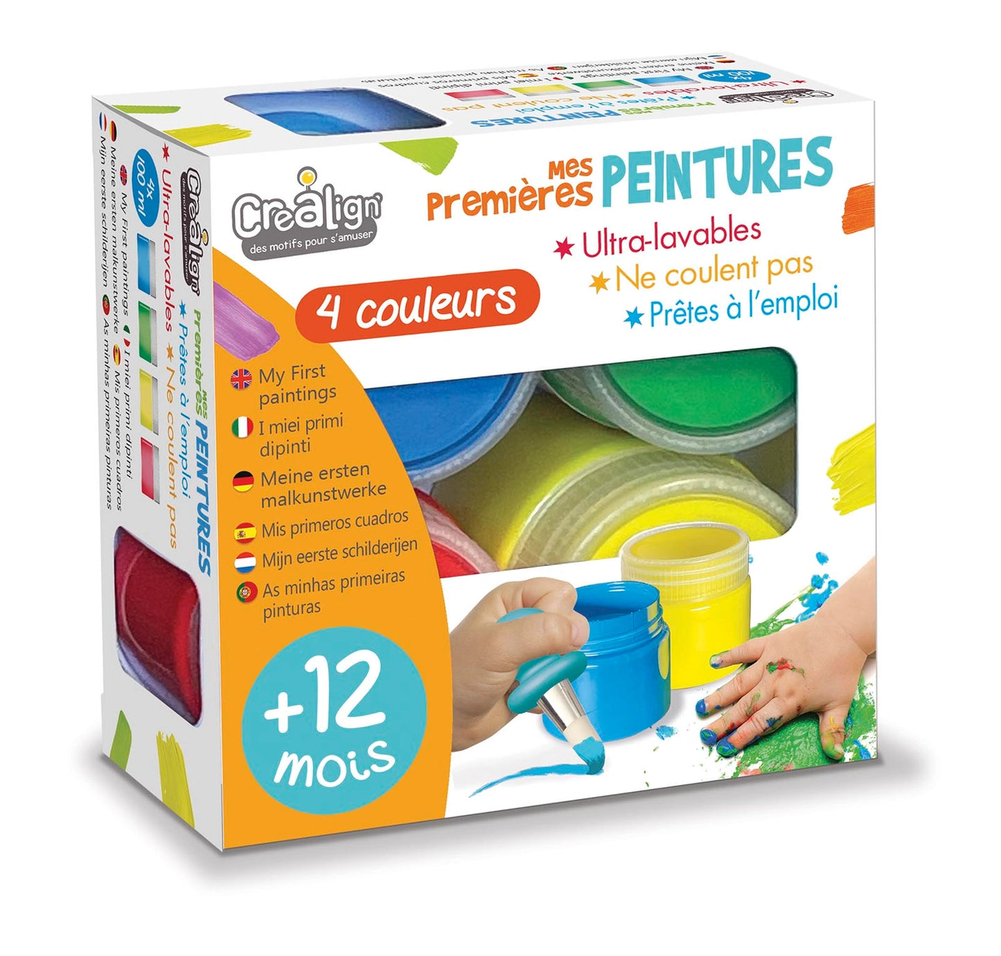 Créa Lign – Peinture bébé 4 pots dès 12 mois