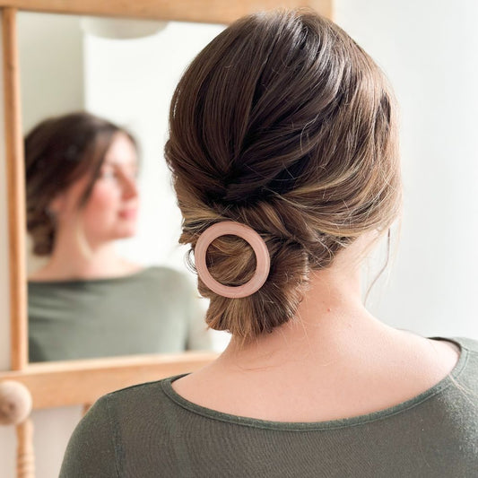 Barrette Ronde BACHCA – Rose Dragée