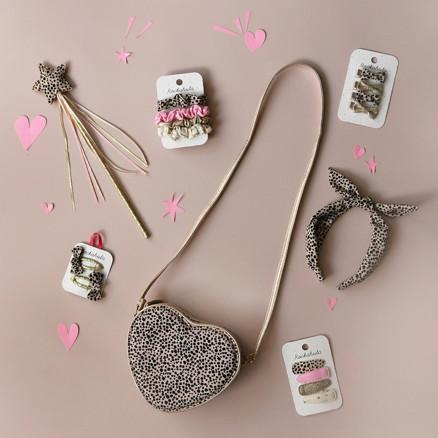 Sac à paillettes en forme de coeur Léopard