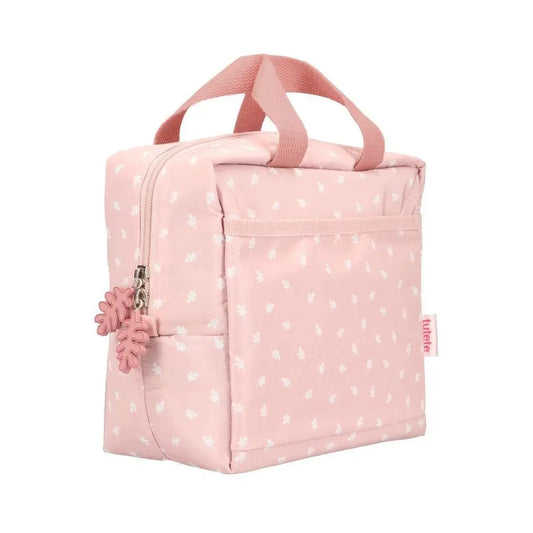 Sac Isotherme Matelassé Feuilles Rose