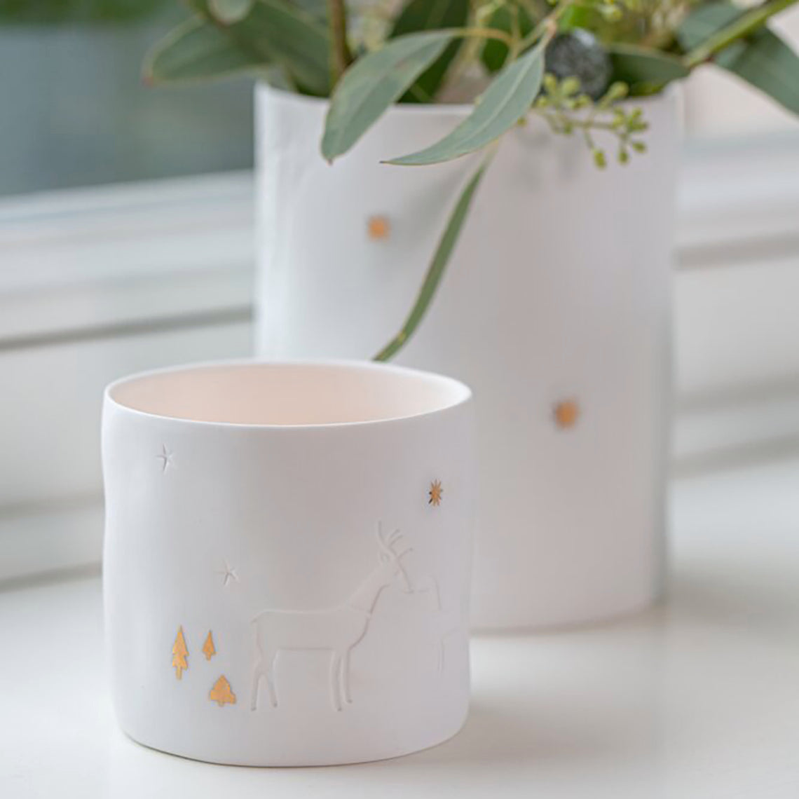 Bougeoir en Porcelaine - Cerf