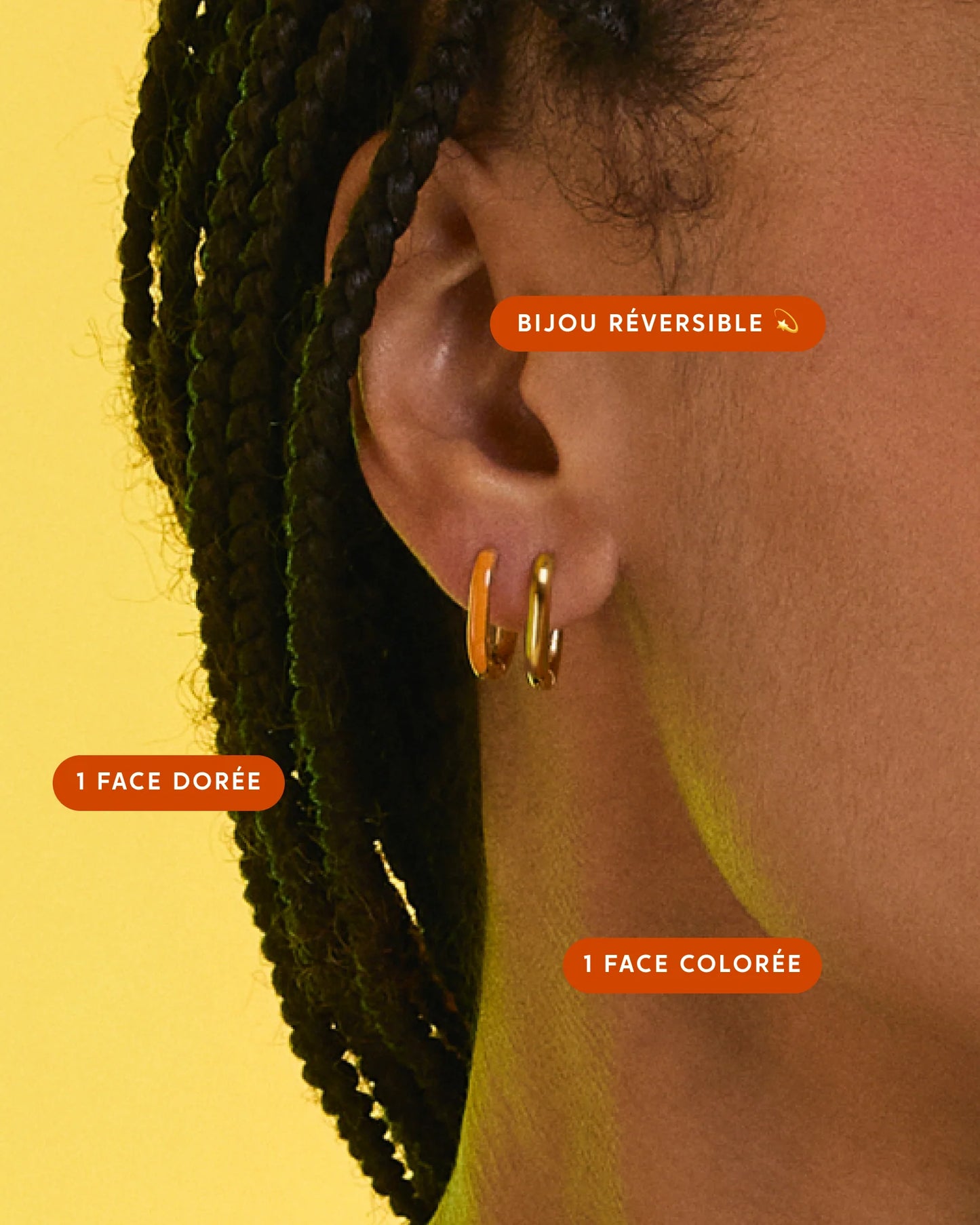 Bougie Bijou Néon Boucles d'Oreilles - Orange Electric