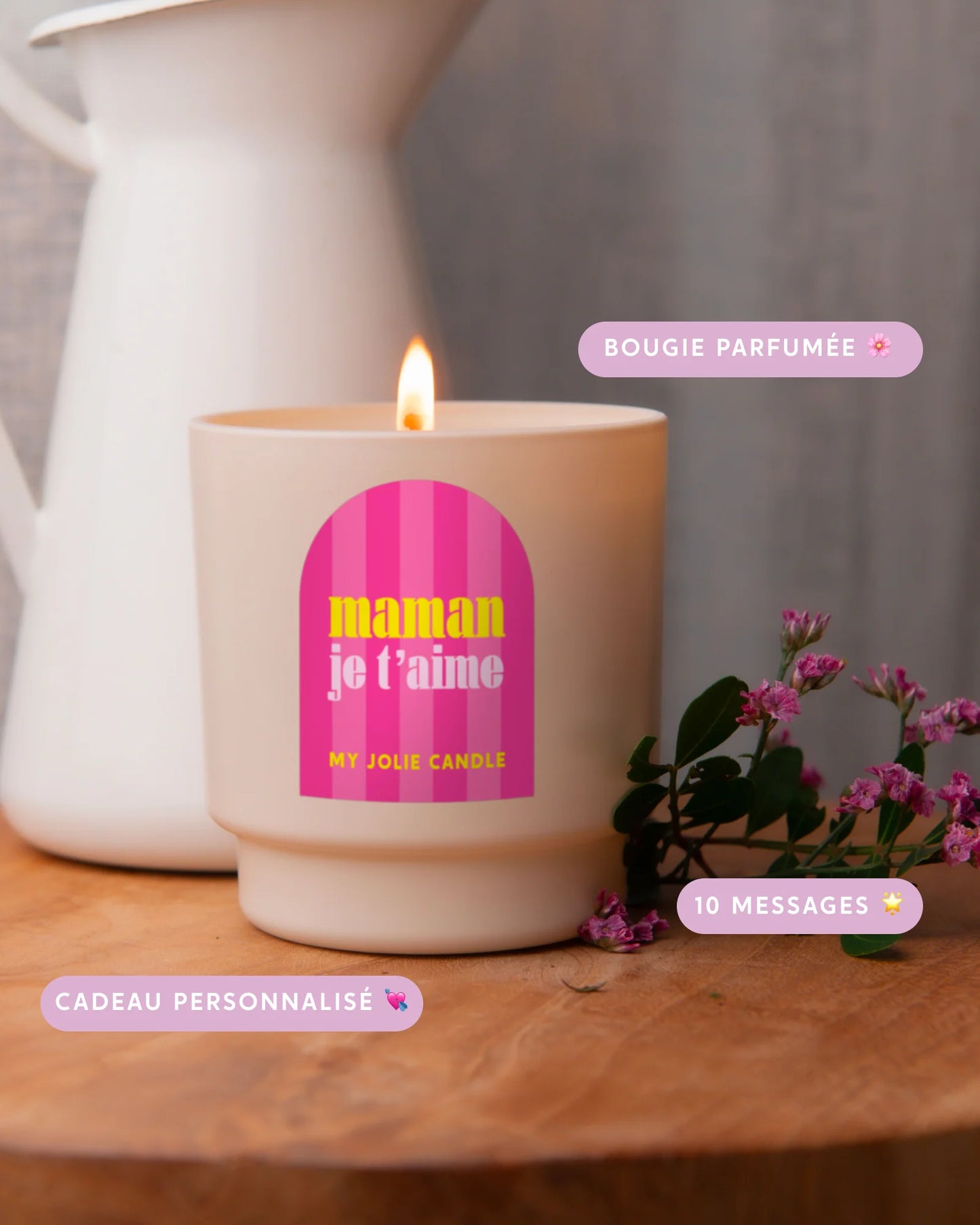 Bougie Parfumée à messages - Maman Je t'Aime