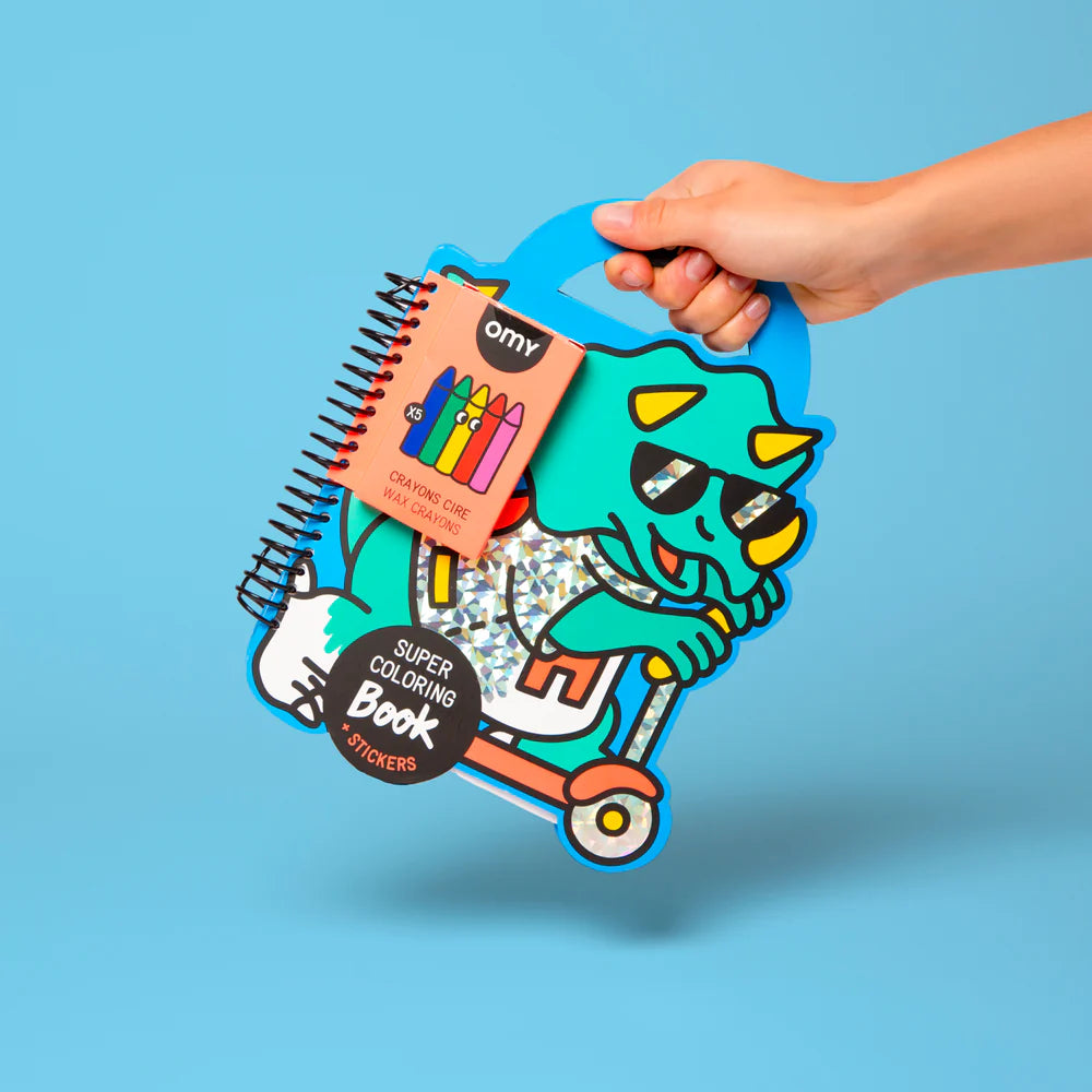 Super Coloring Book & Stickers OMY - Dino