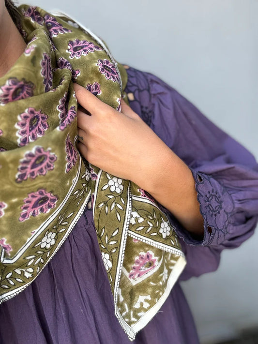 Foulard en coton – 100 % coton – Deux tailles disponibles - Carmen