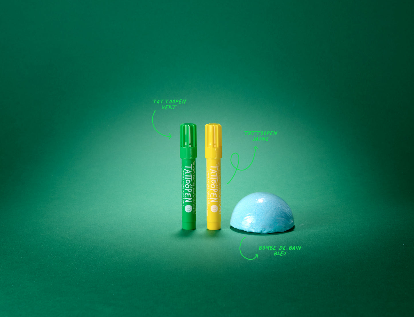 La Banane avec 2 Tattoo Pen + 1 Boule de bain - Color Party