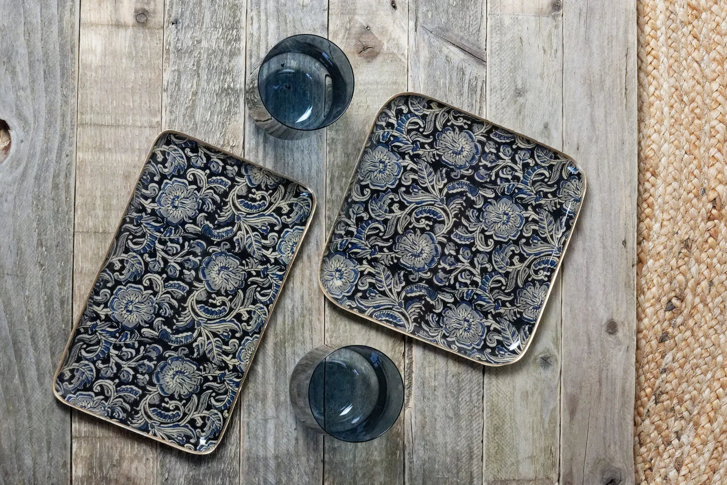 Plateau Metal 20 cm x 20 cm - Kalamkari