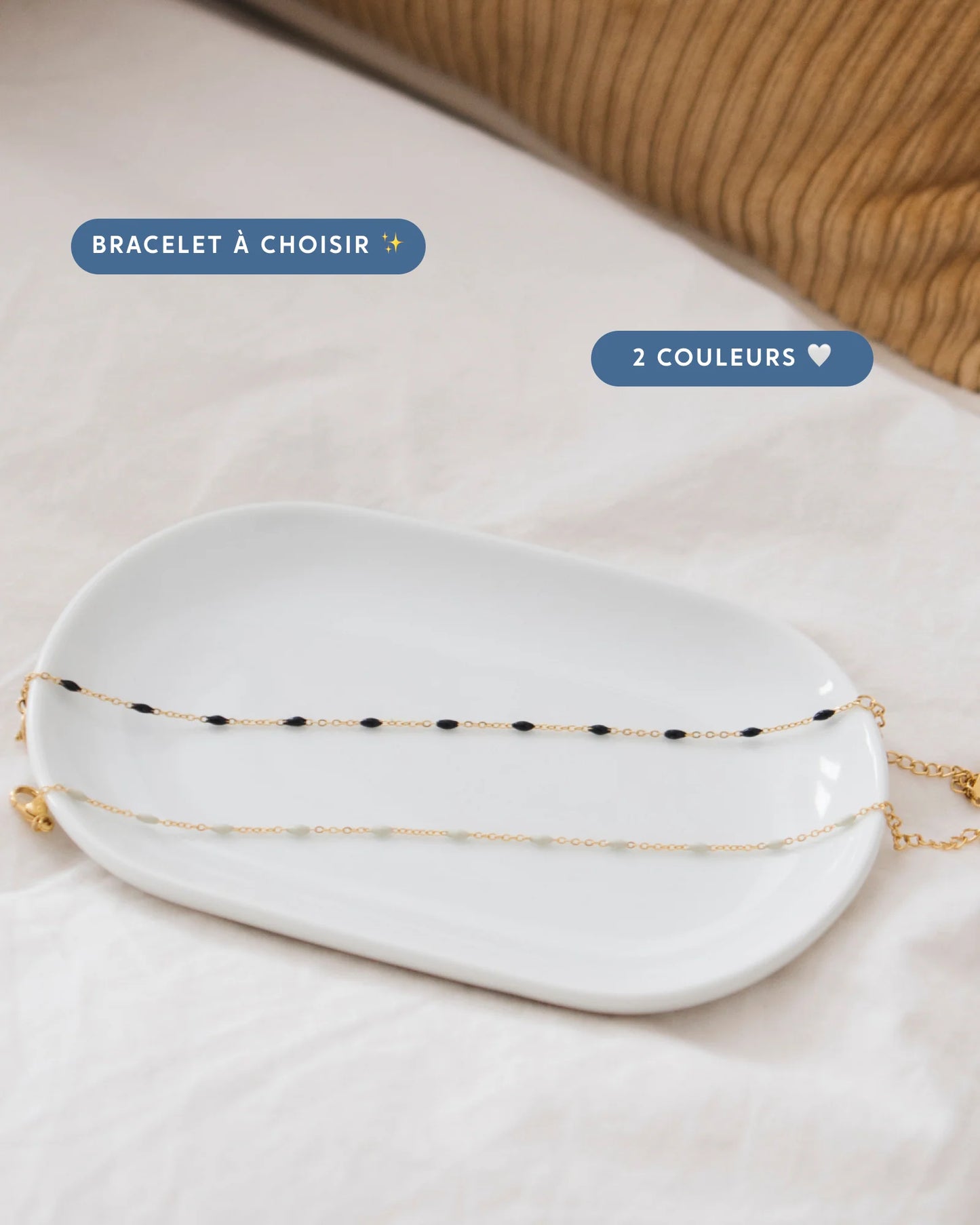 Bougie Bijou Linge Frais - bracelet perles