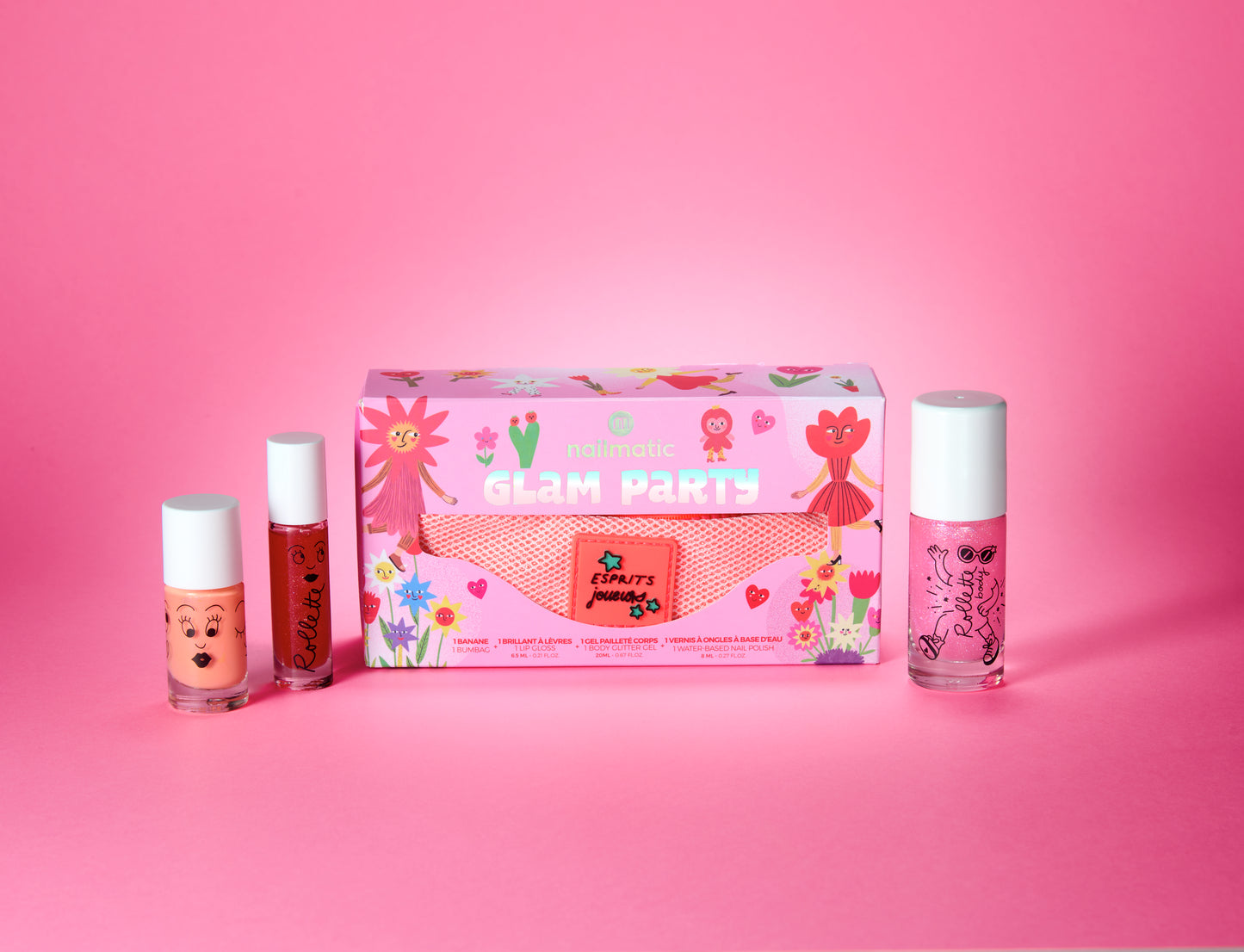 La Banane avec 1 Roller à paillettes+ 1 Vernis + 1 Roller à lèvres - Glam Party