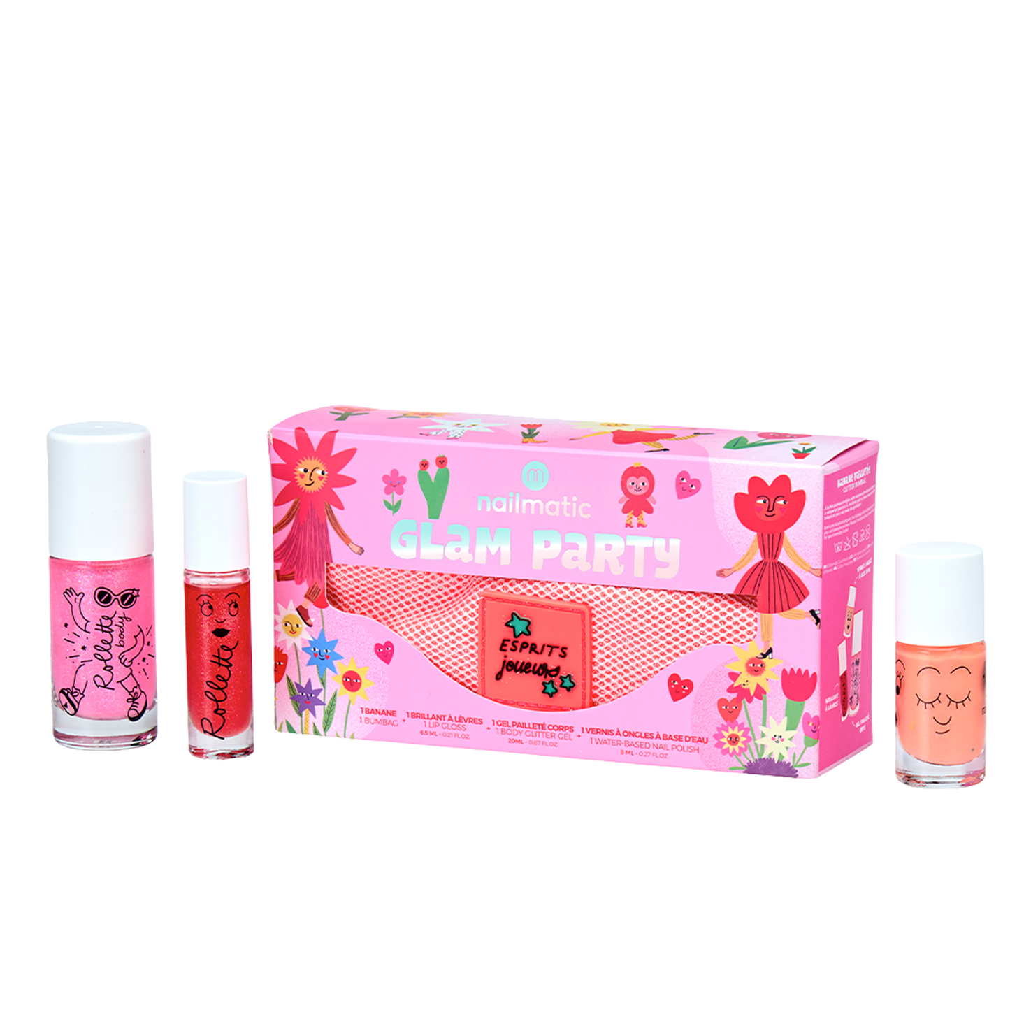 La Banane avec 1 Roller à paillettes+ 1 Vernis + 1 Roller à lèvres - Glam Party