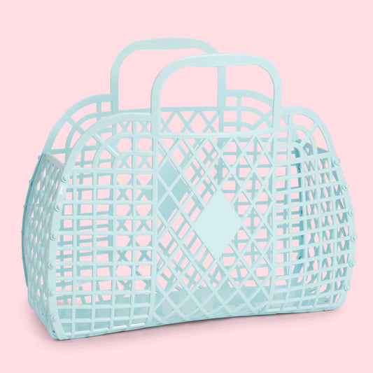 Small Retro Basket - Bleu Turquoise