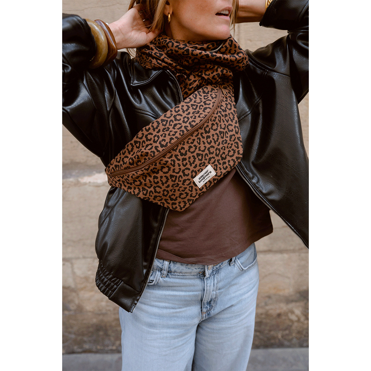 Sac Banane Léopard foncé Amour Toujours