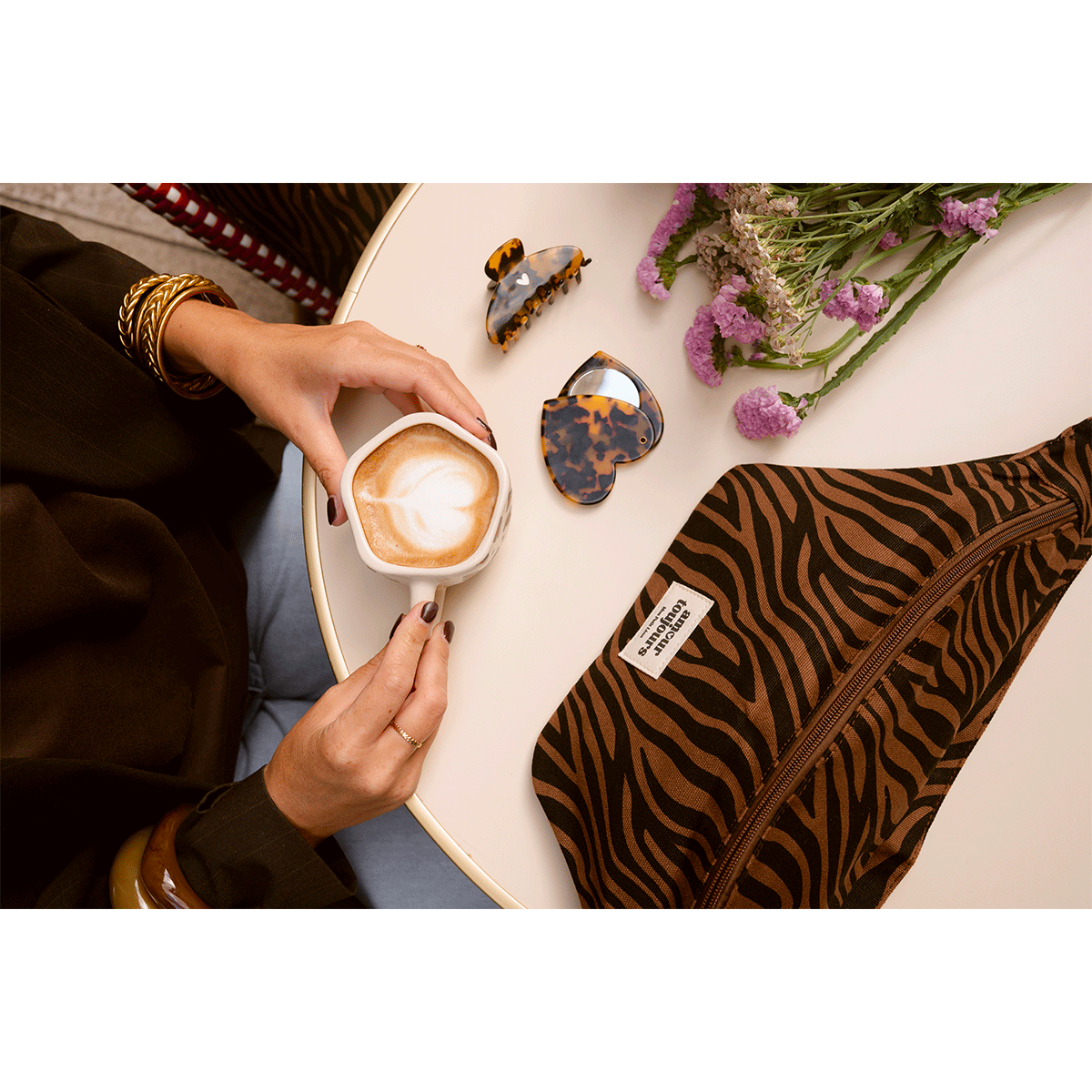 Sac Banane Zèbre foncé Amour Toujours