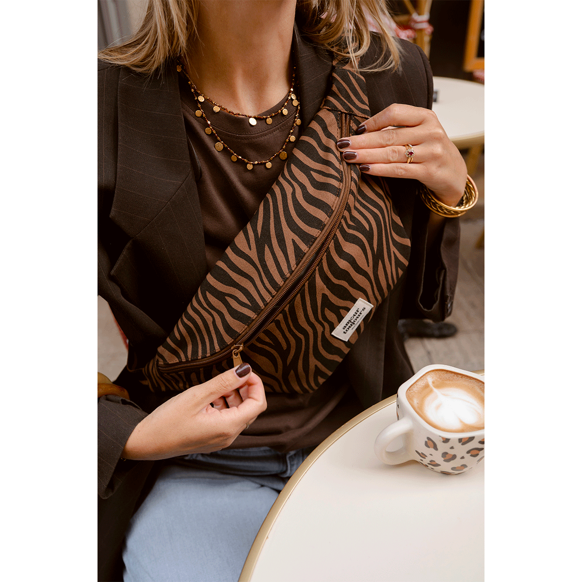 Sac Banane Zèbre foncé Amour Toujours
