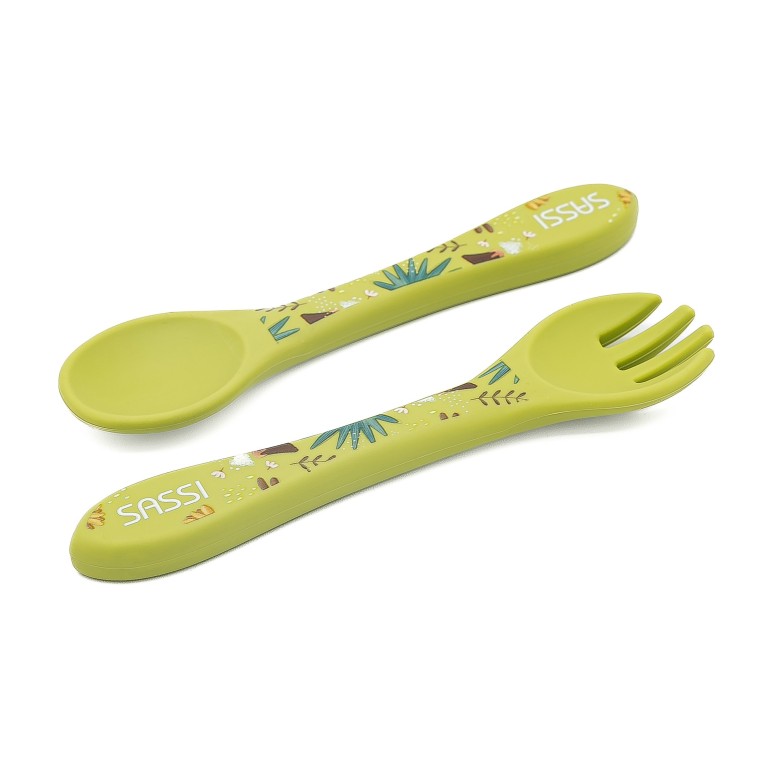 Couverts en silicone - Cracky le dinosaure