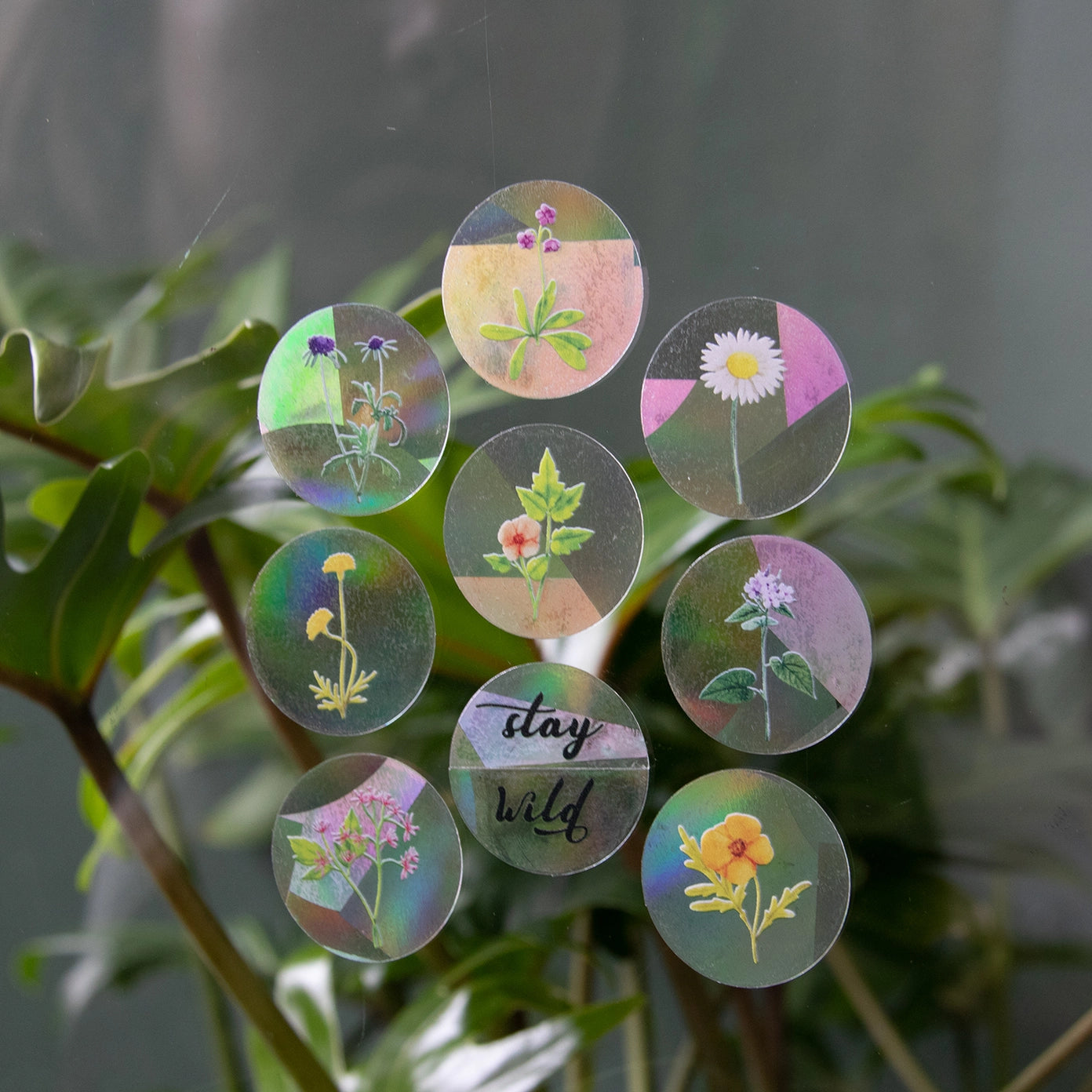 Suncatcher - 8 mini Wildflowers Stickers