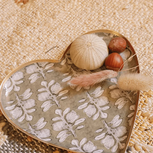 Plateau Metal Coeur - Alhambra Olive