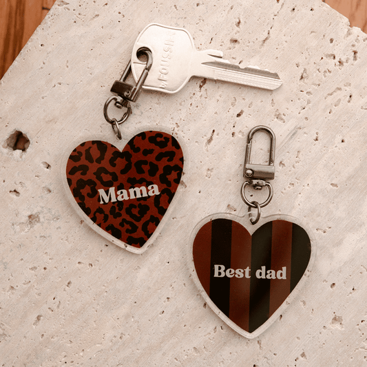 Porte-clé Léopard marron foncé - Mama