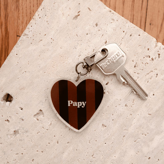 Porte-clé rayures marrons et noires - papy