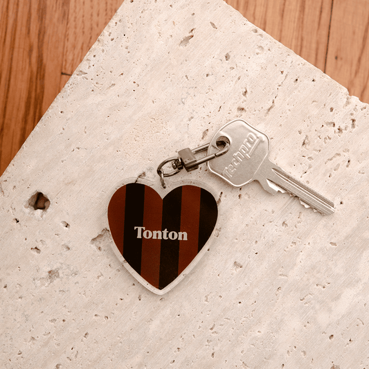 Porte-clé rayures marrons et noires - tonton
