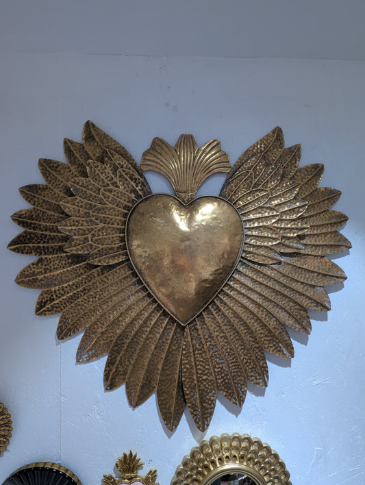 Décoration murale ex-voto métal doré