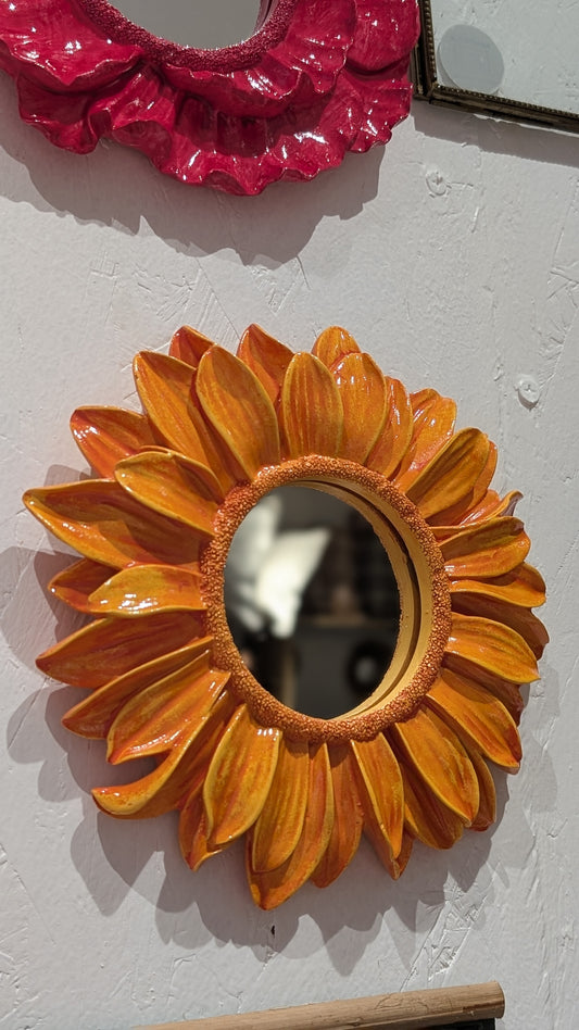 Miroir - Fleur Orange